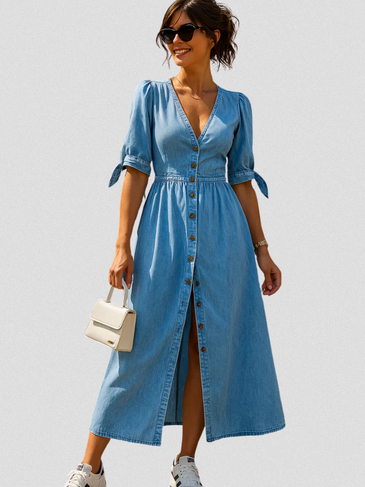Queen | Button-Down Denim Dress