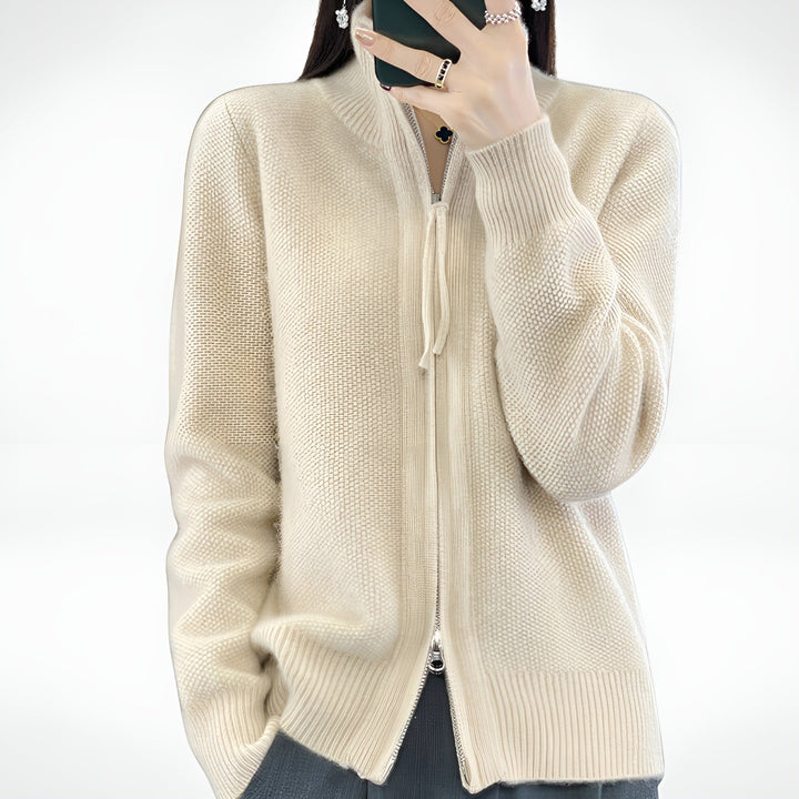 Jessica – Cashmere Cardigan with Zipper