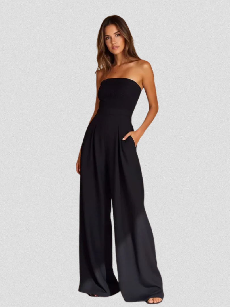 Delphina | Strapless Jumpsuit with Wide Legs