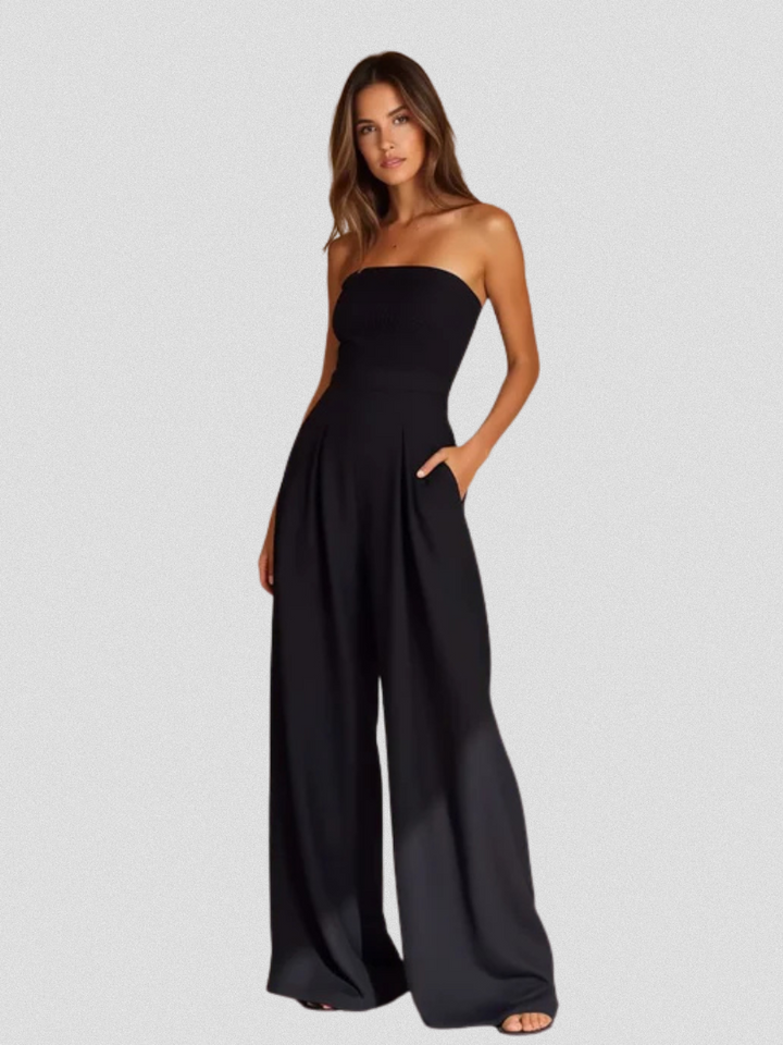 Delphina | Strapless Jumpsuit with Wide Legs
