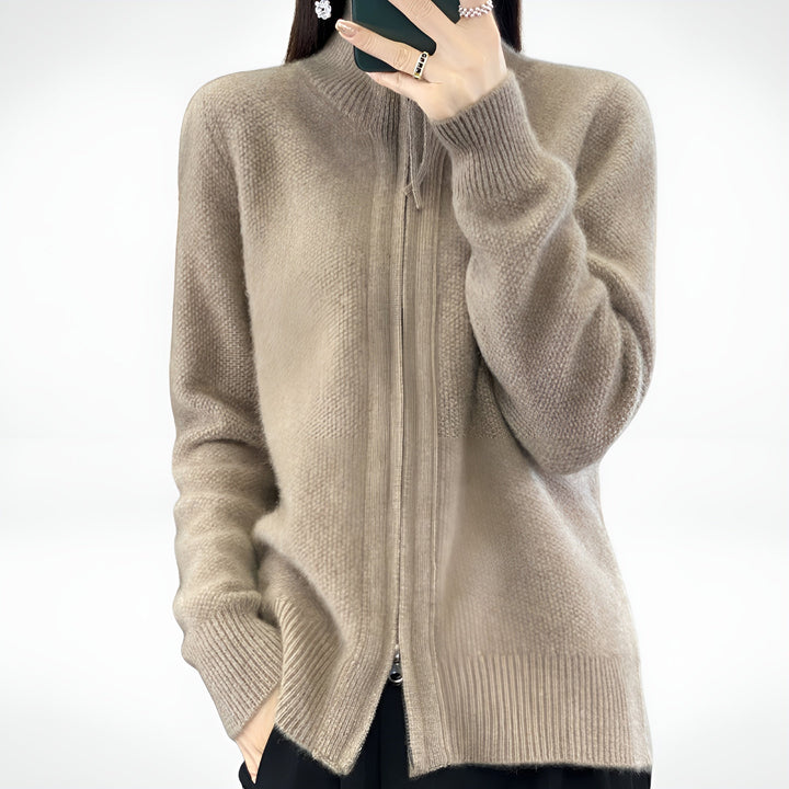 Jessica – Cashmere Cardigan with Zipper