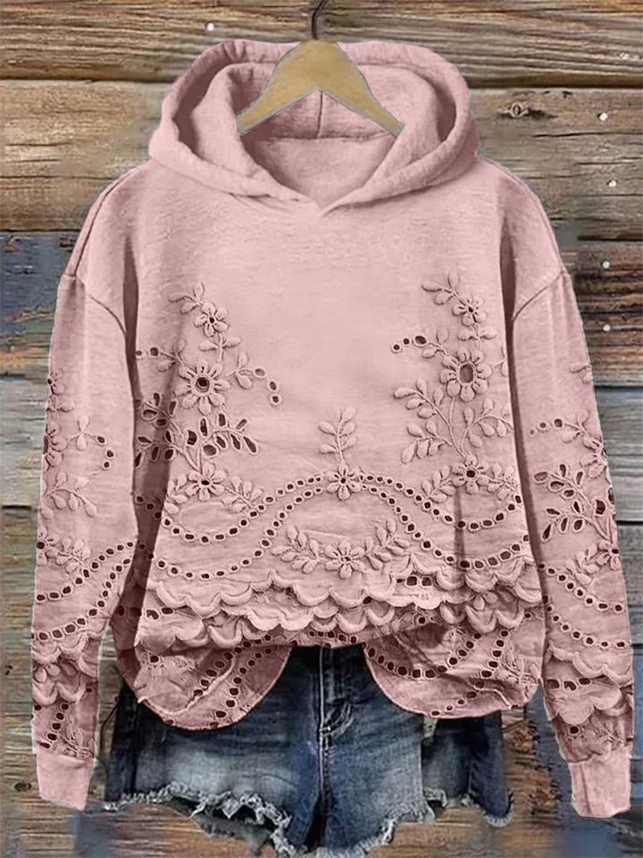 Sofia - Cozy Hoodie with Elegant Floral Accents