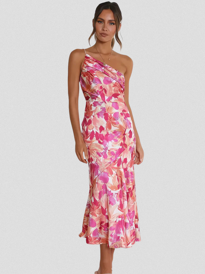 Diane | Floral Satin Dress