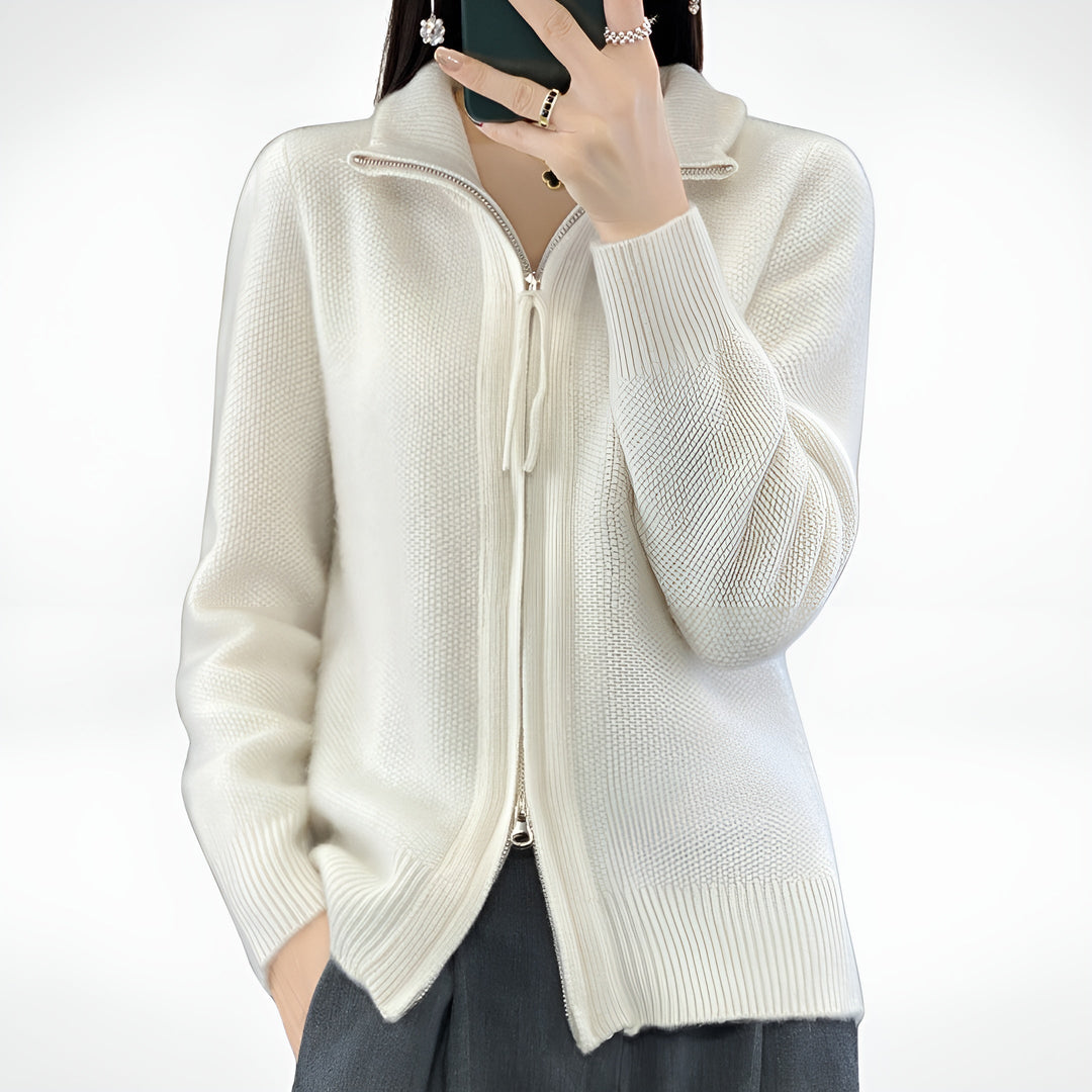Jessica – Cashmere Cardigan with Zipper