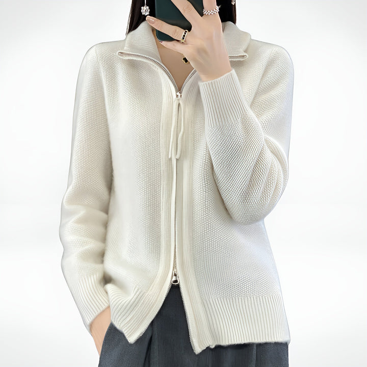 Jessica – Cashmere Cardigan with Zipper