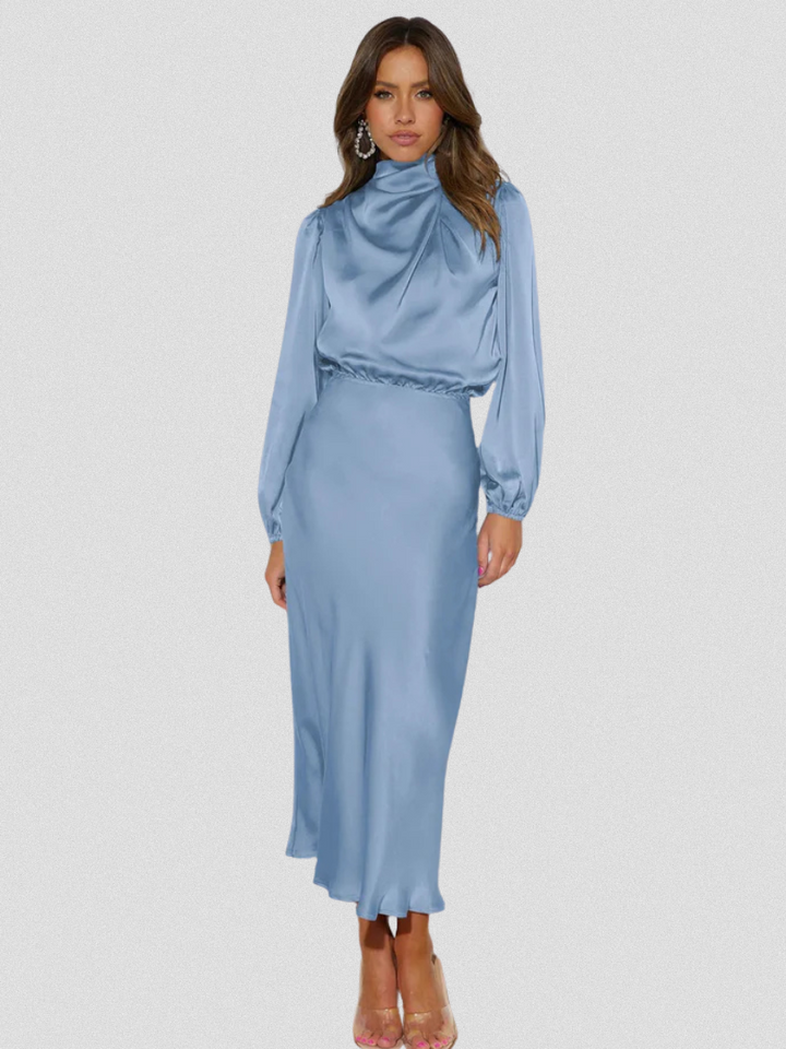 Isabella | Sophisticated Satin Midi Dress