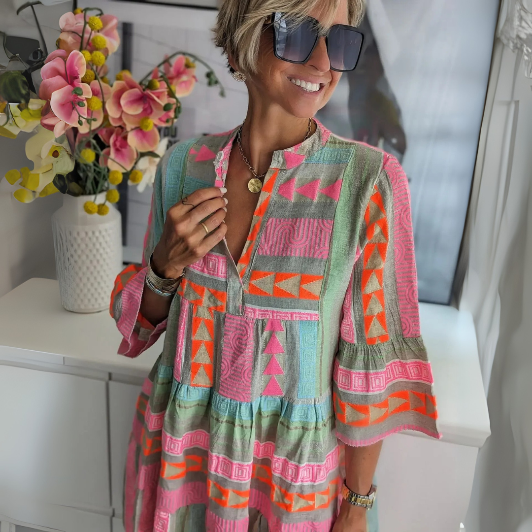 Hazel – Boho Tiered Swing Dress