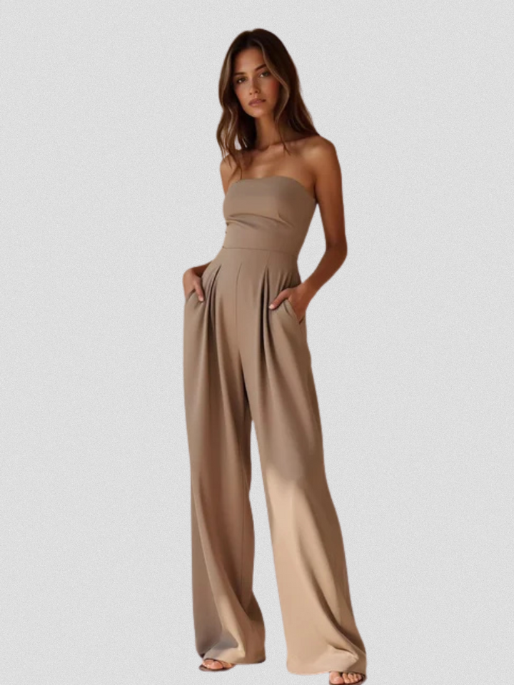 Delphina | Strapless Jumpsuit with Wide Legs