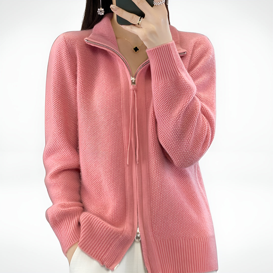 Jessica – Cashmere Cardigan with Zipper