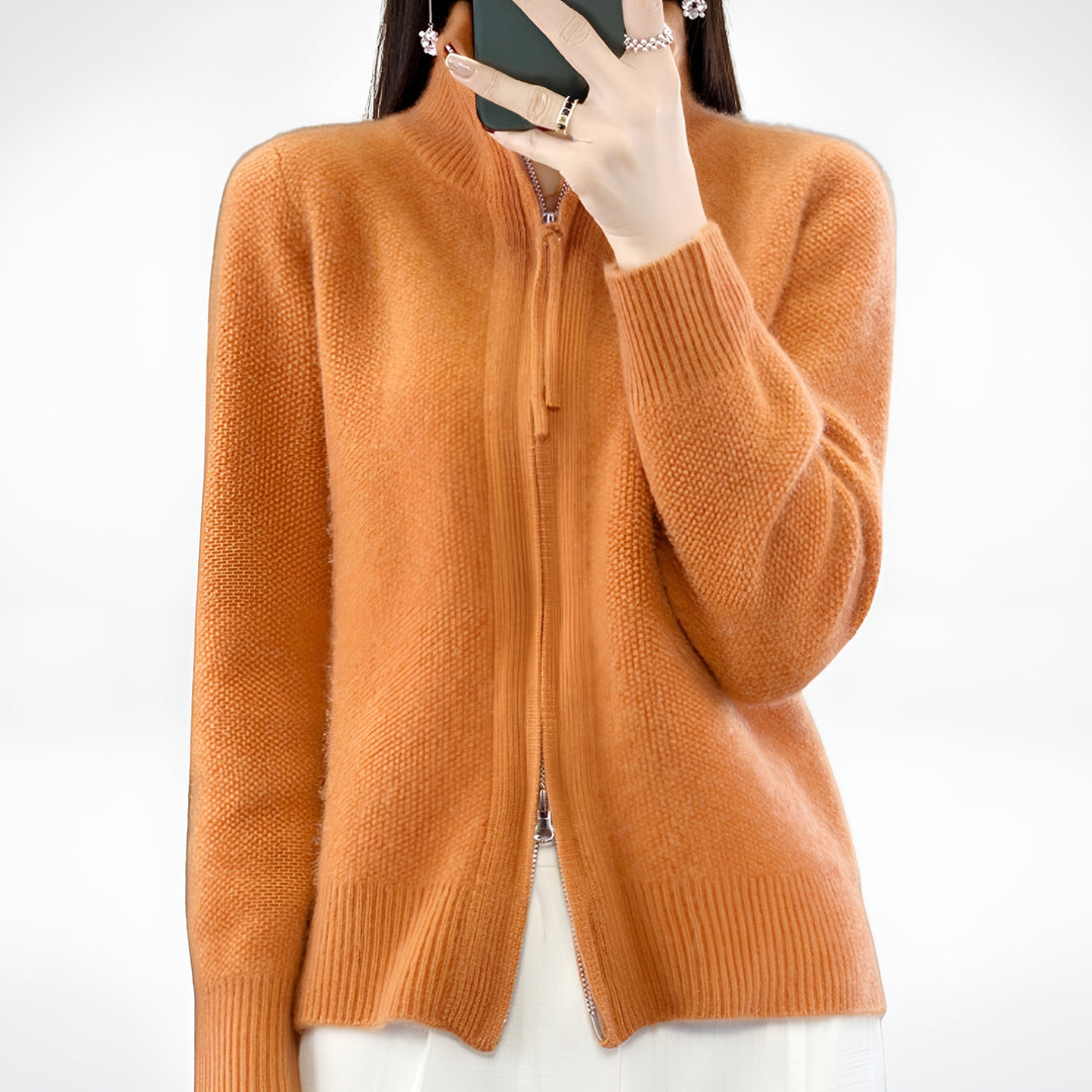 Jessica – Cashmere Cardigan with Zipper