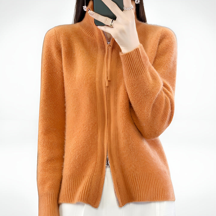 Jessica – Cashmere Cardigan with Zipper