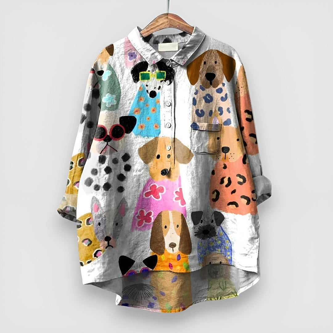 Jessica™ | Women's Dog Print Shirt