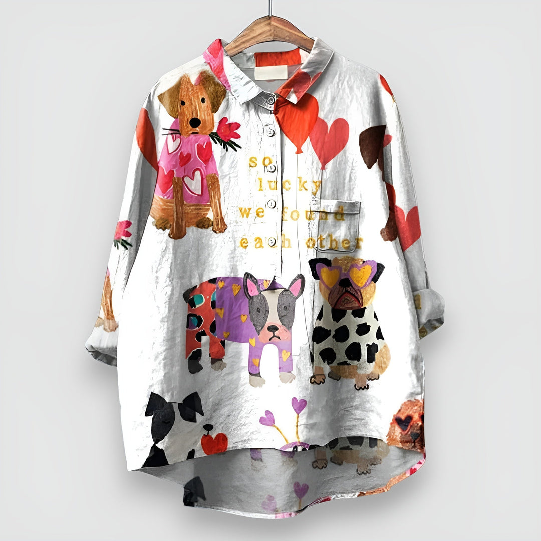 Jessica™ | Women's Dog Print Shirt