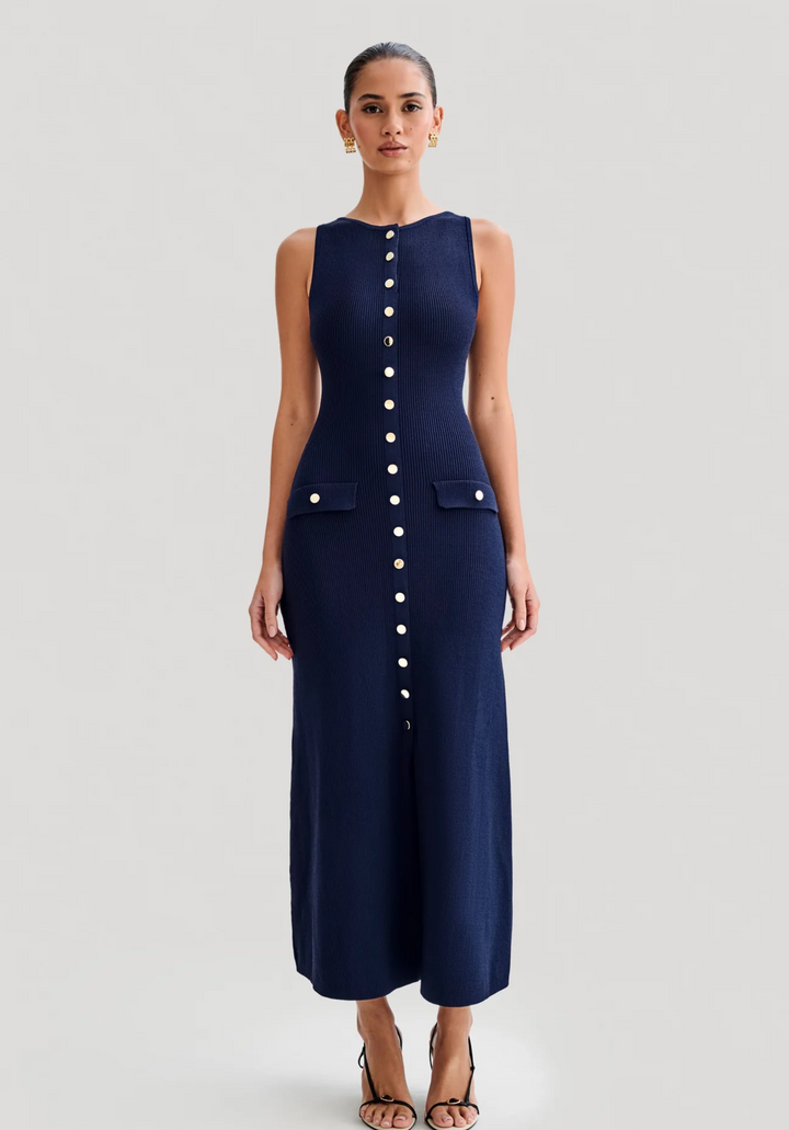 Kamelia Dress With Gold Details