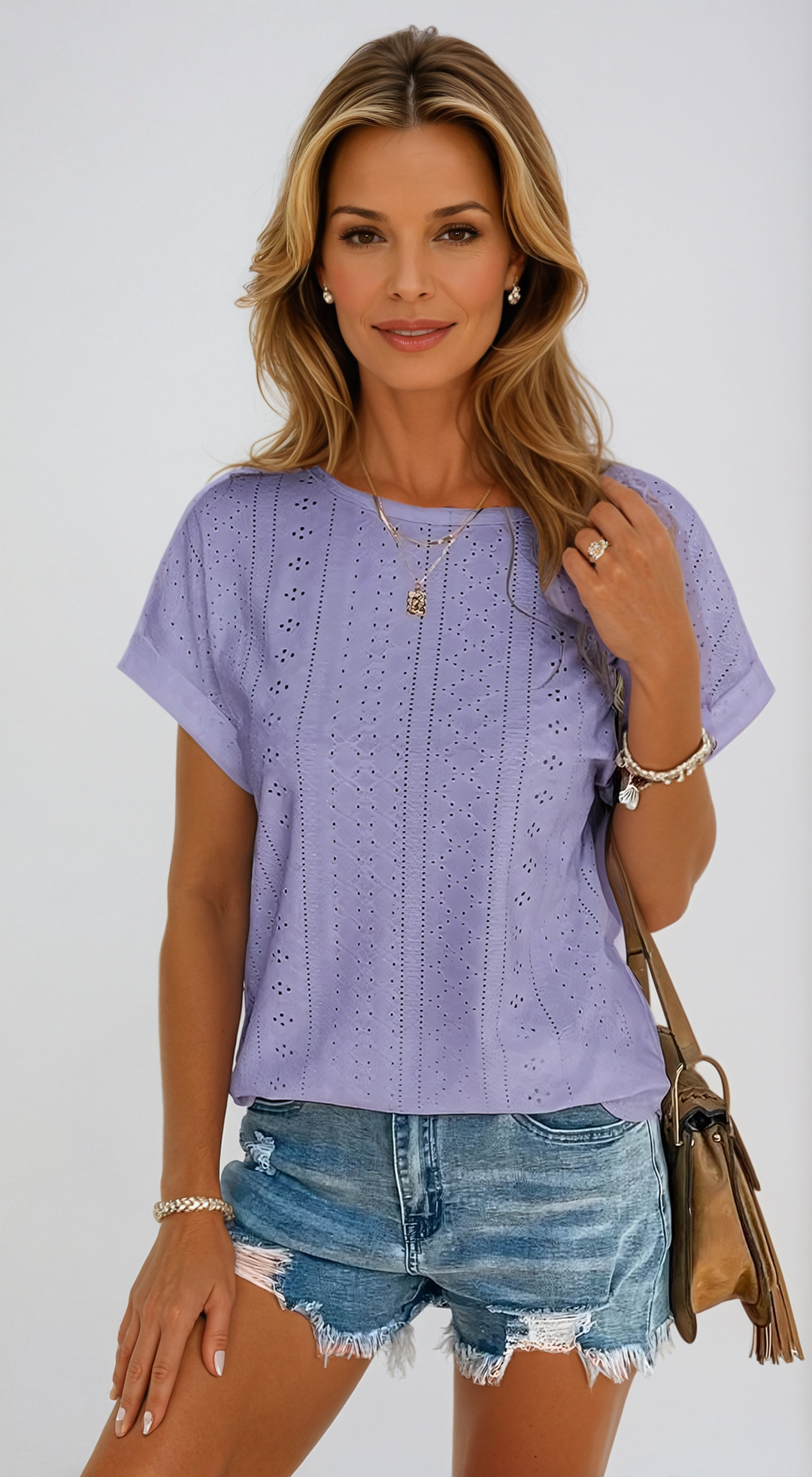 Sarah™ | Chic Eyelet Blouse