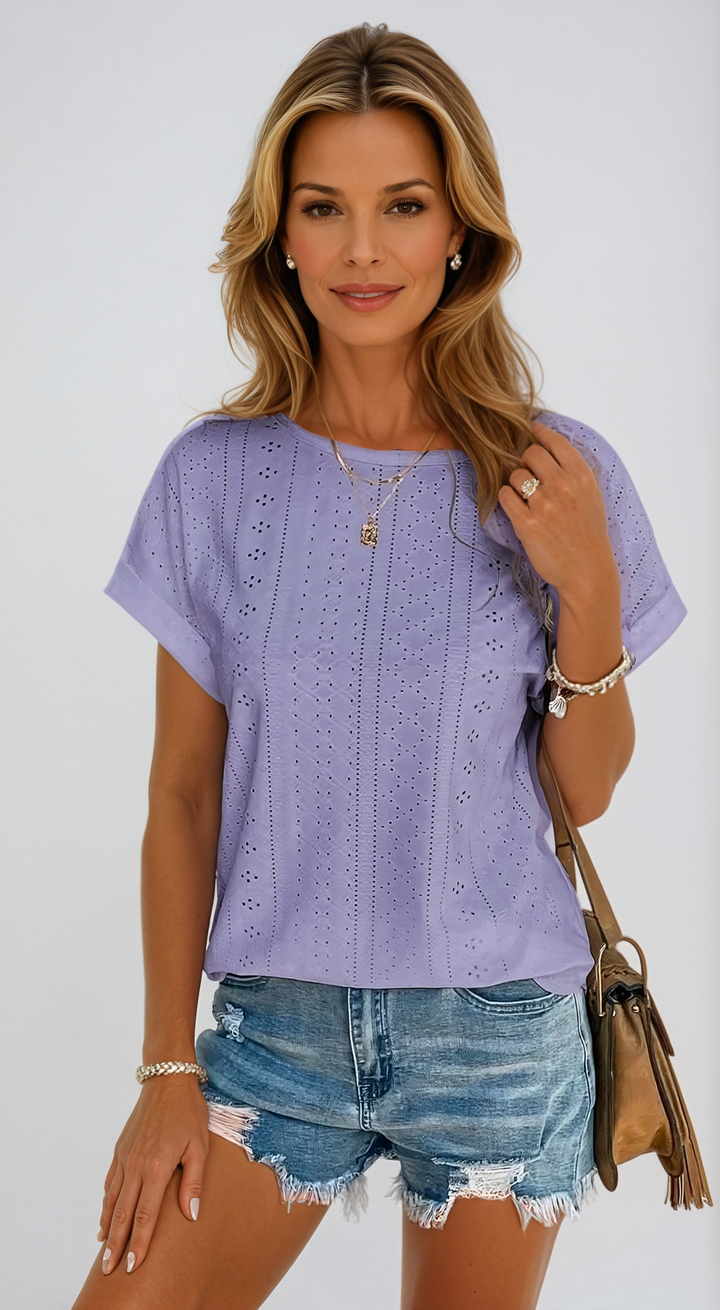 Sarah™ | Chic Eyelet Blouse