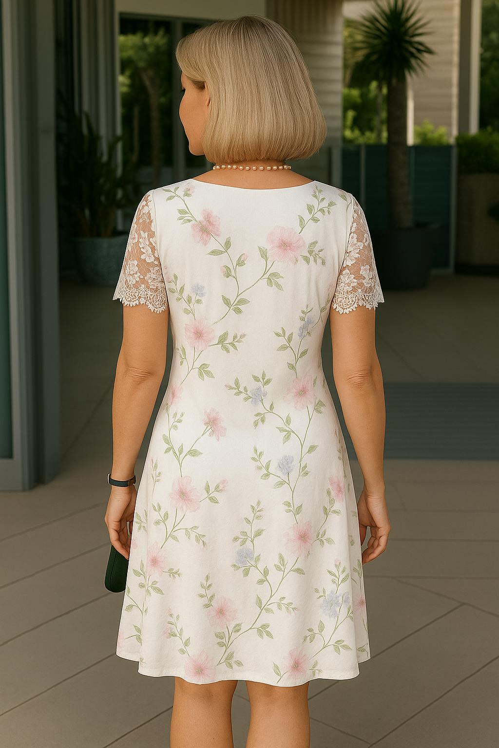 Ivy - Comfortable Midi Dress with Lace Details