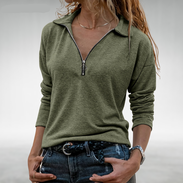 Sylvia | Luxe Textured Half-Zip Sweater