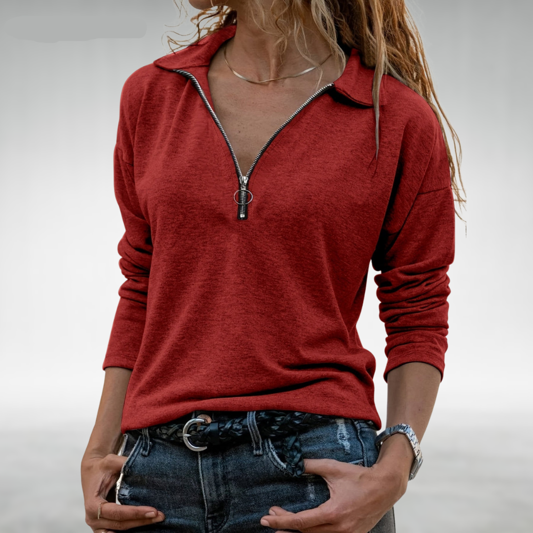 Sylvia | Luxe Textured Half-Zip Sweater