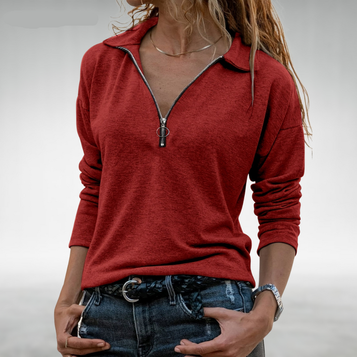 Sylvia | Luxe Textured Half-Zip Sweater