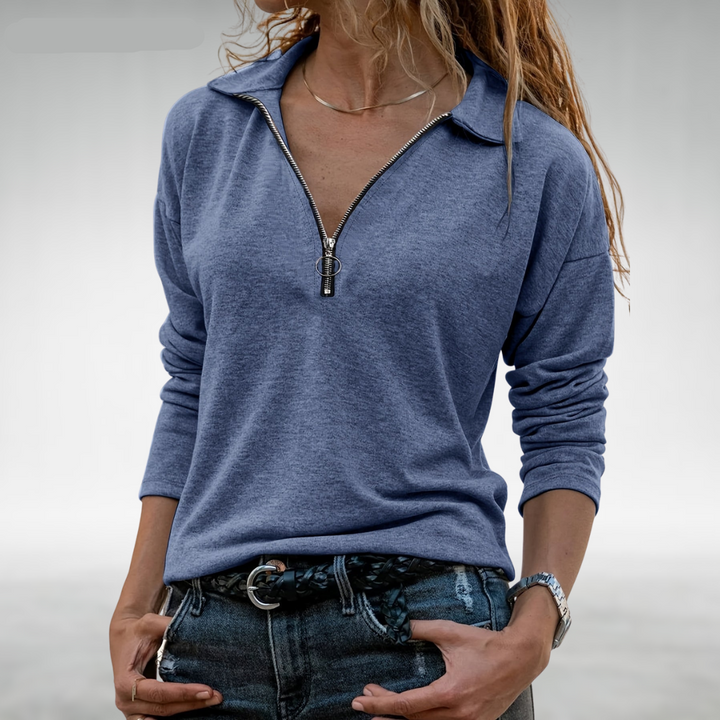 Sylvia | Luxe Textured Half-Zip Sweater