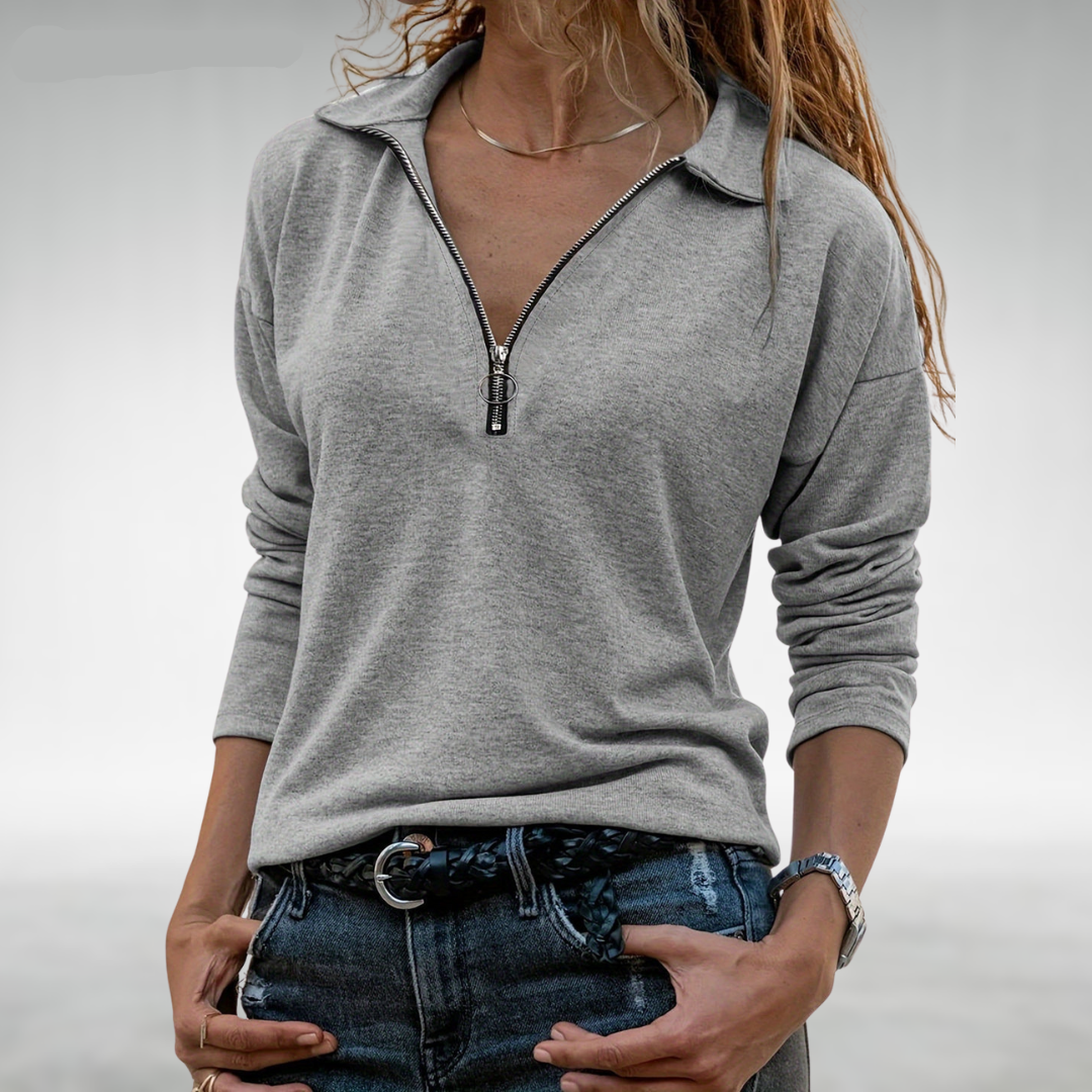 Sylvia | Luxe Textured Half-Zip Sweater