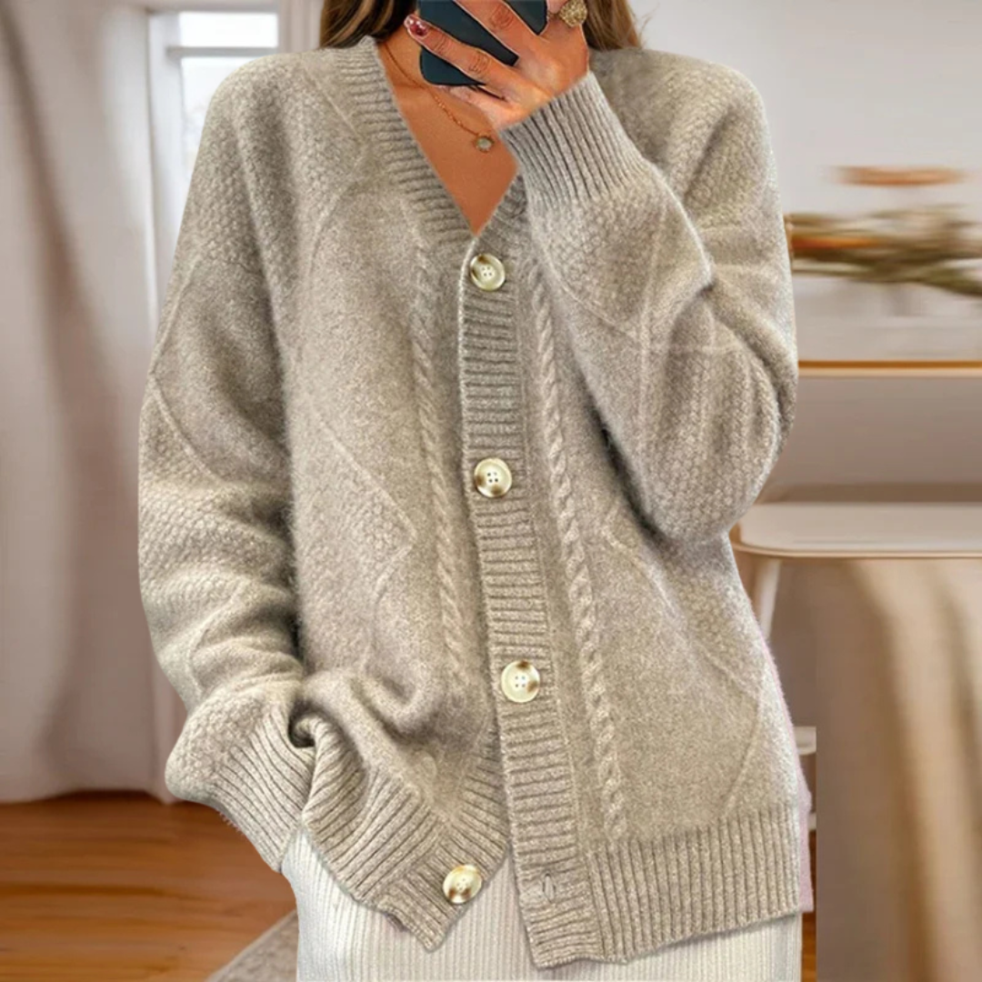 Veronica | Luxe Textured Cable-Knit Cardigan