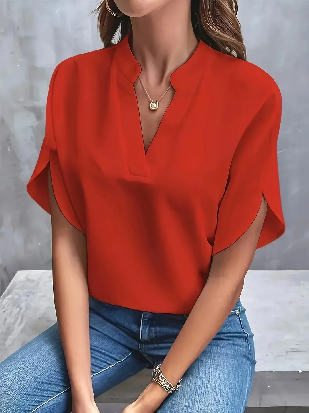 Thalia™ – Elegant Soft-Tailored Blouse