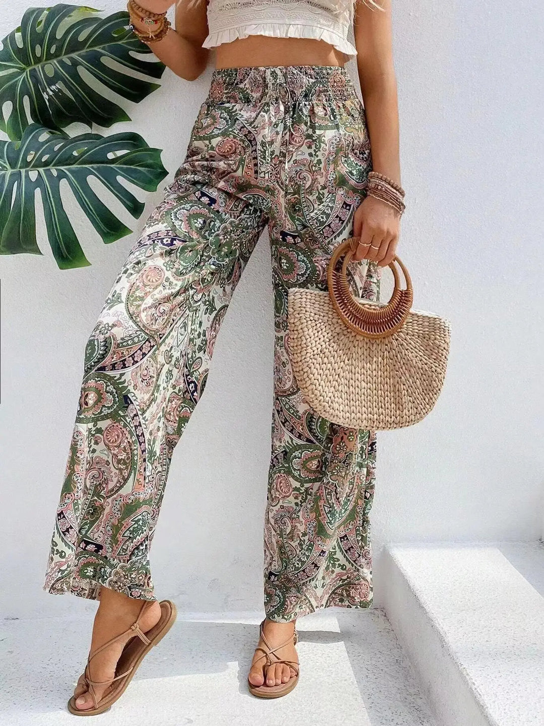 Olivia™ - Vintage Printed Wide-leg Pants