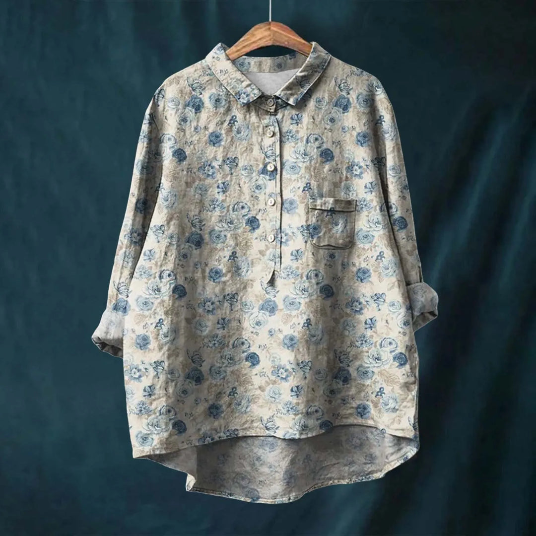 Liesa™ | Button-Up Vintage Floral Shirt