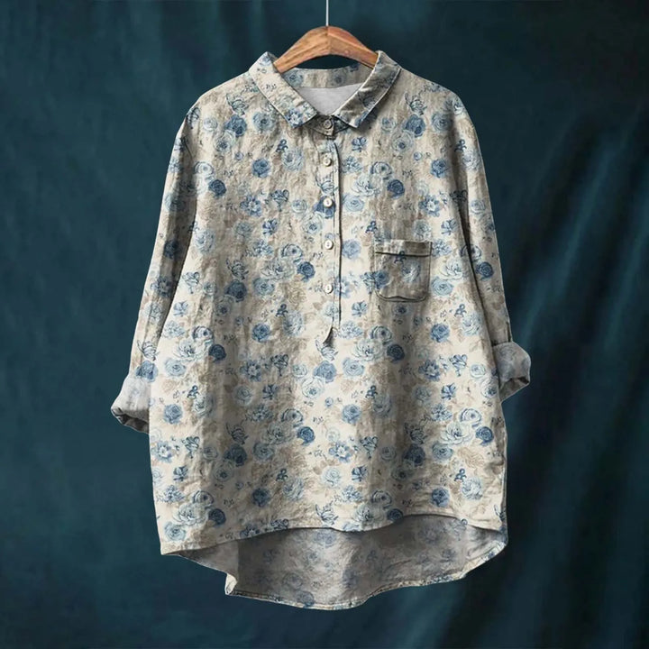 Liesa™ | Button-Up Vintage Floral Shirt