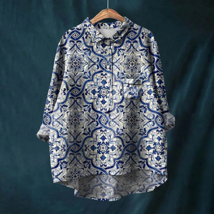 Liesa™ | Button-Up Vintage Floral Shirt