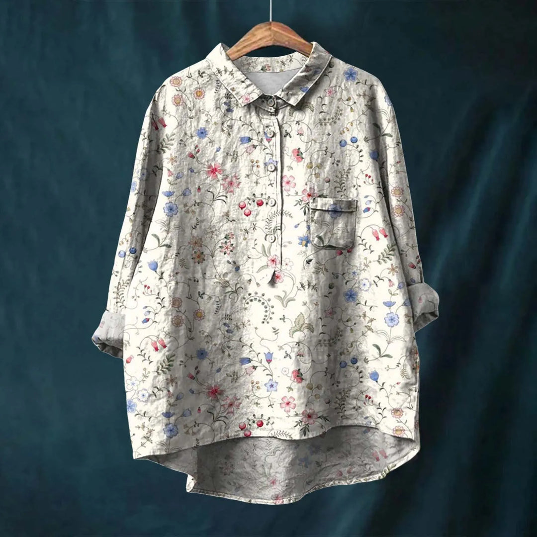 Liesa™ | Button-Up Vintage Floral Shirt