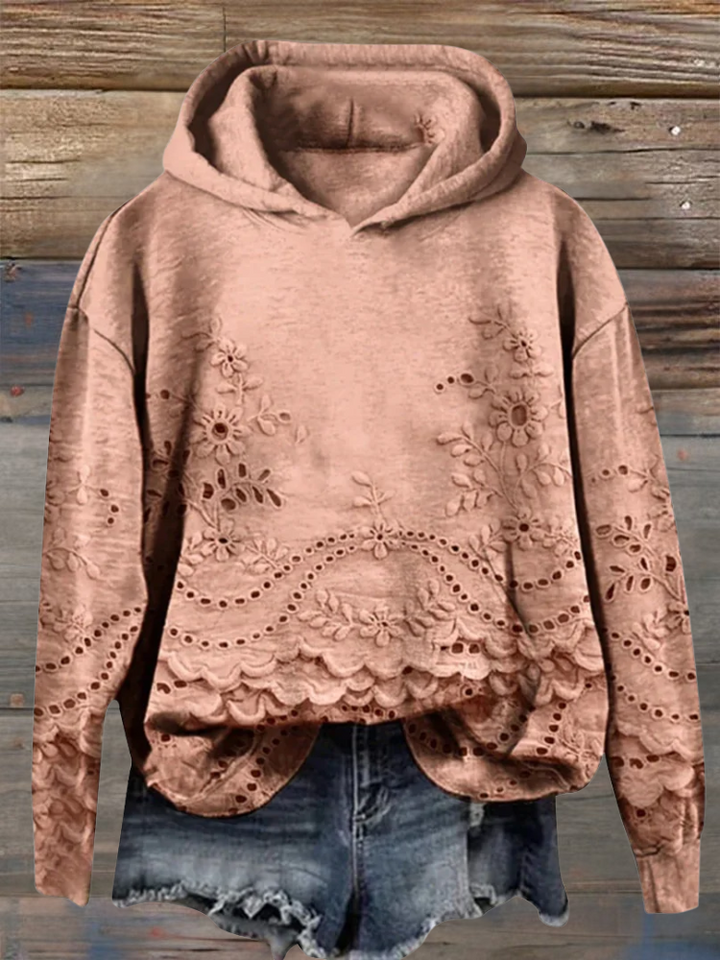 Sofia - Cozy Hoodie with Elegant Floral Accents