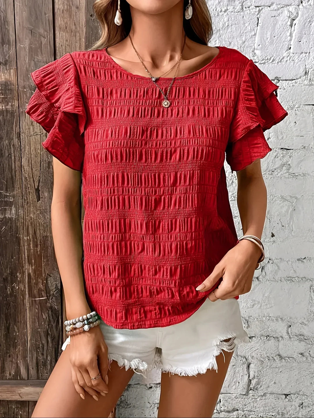 Charmaine™ | Breezy Blouse with Playful Ruffles