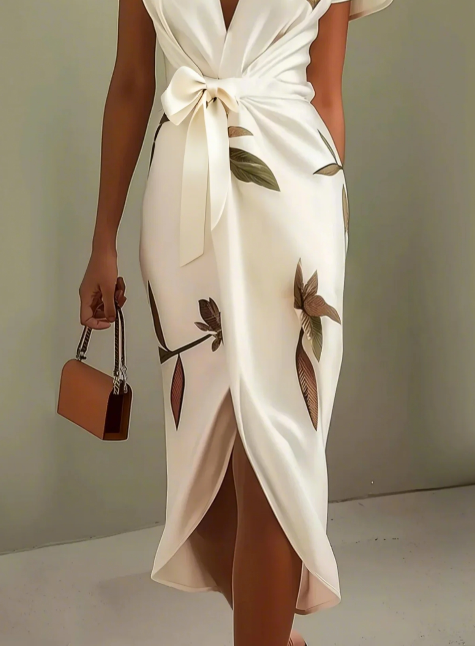 Sienna – Elegant White Satin Dress