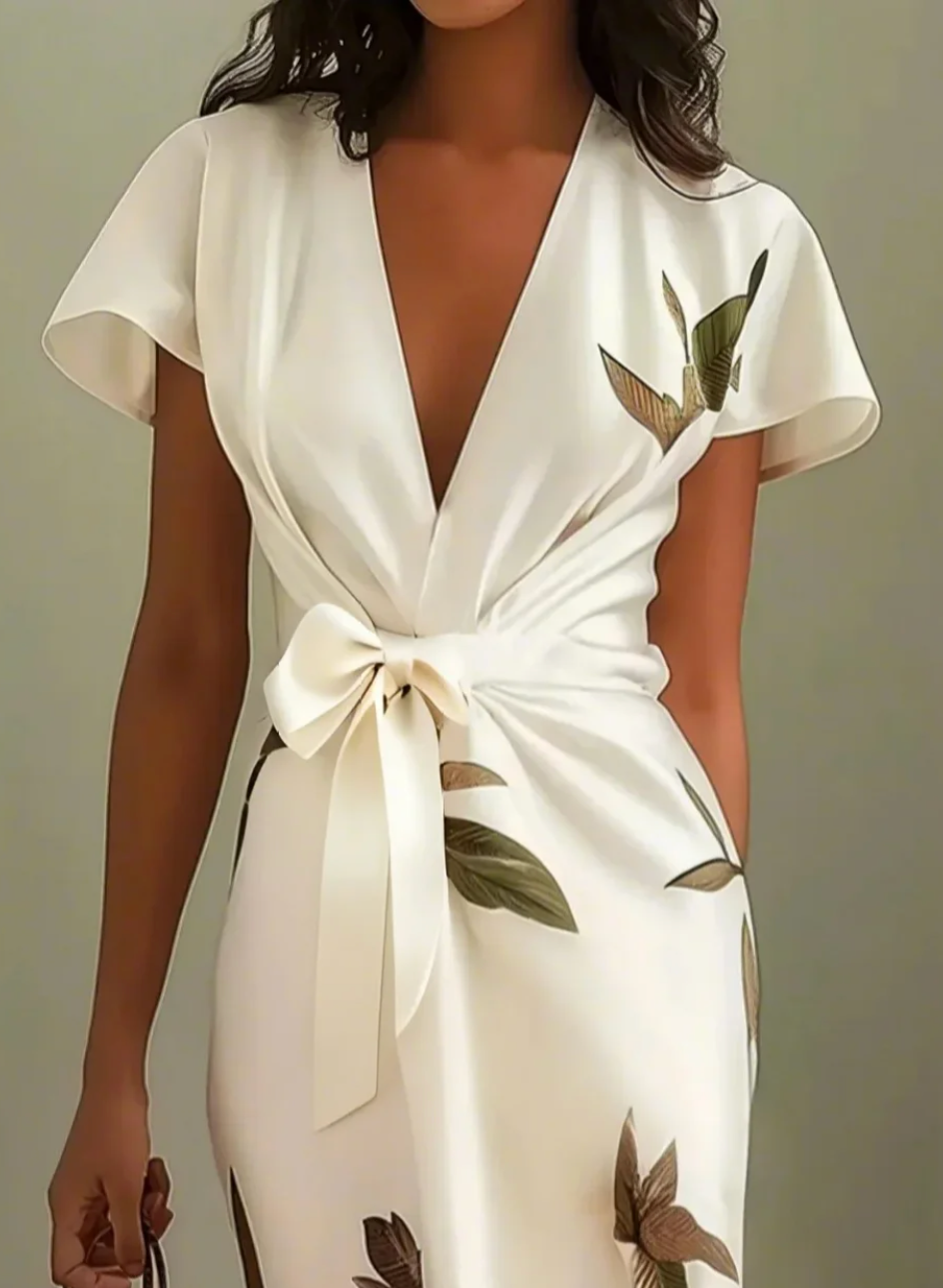 Sienna – Elegant White Satin Dress