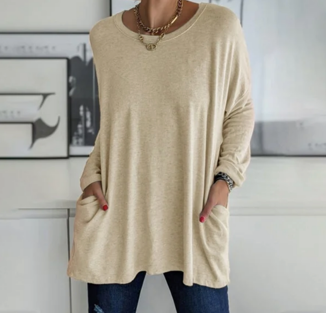 Ava™ | Oversized Casual Tunic Top with Pockets