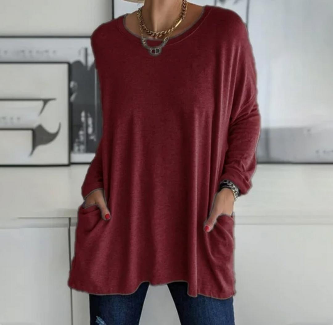 Ava™ | Oversized Casual Tunic Top with Pockets