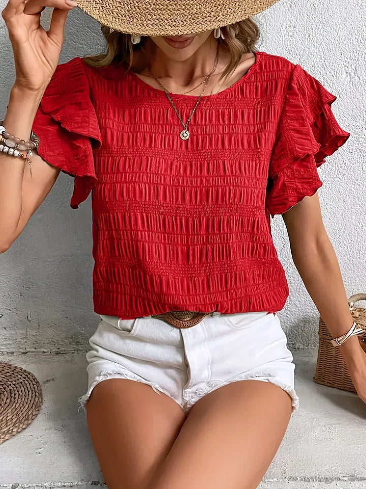 Charmaine™ | Breezy Blouse with Playful Ruffles