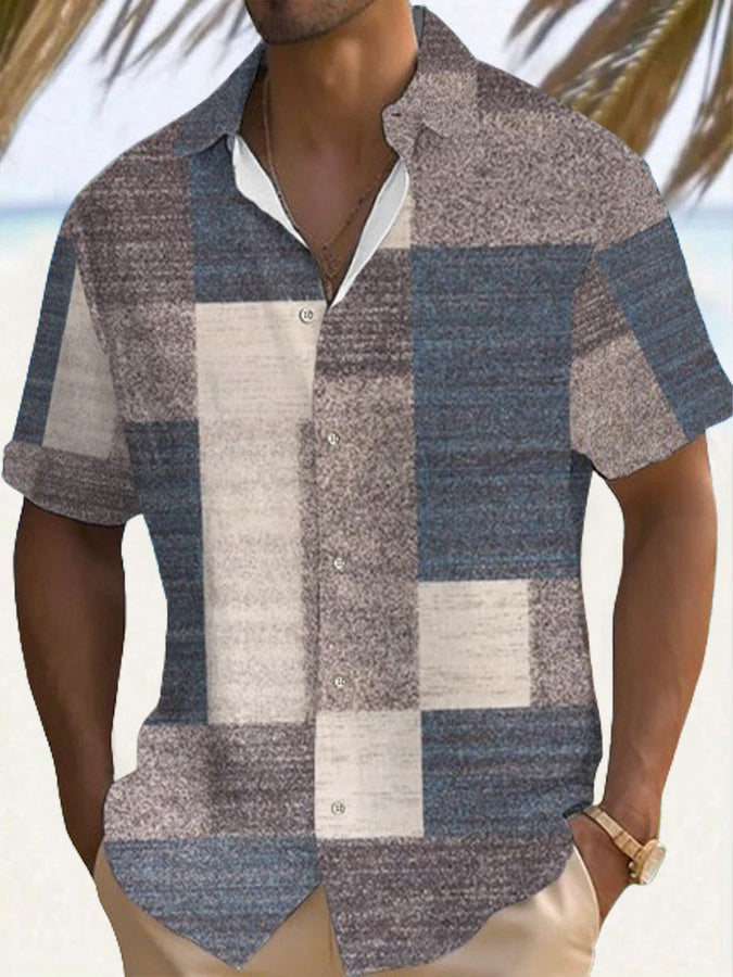 Aaron™ | Breezy Patchwork Short Sleeve Shirt