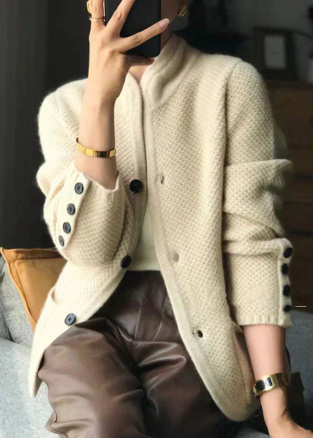 Hannah – Cashmere Cardigan with High Collar