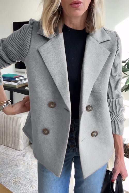 Helen – Elegant Jacket with Knitted Sleeves
