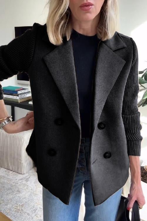 Helen – Elegant Jacket with Knitted Sleeves