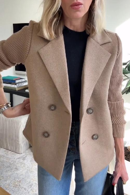 Helen – Elegant Jacket with Knitted Sleeves