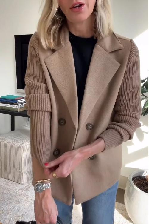 Helen – Elegant Jacket with Knitted Sleeves