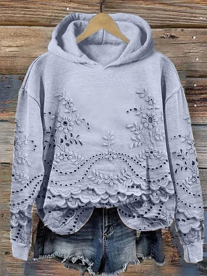 Sofia - Cozy Hoodie with Elegant Floral Accents