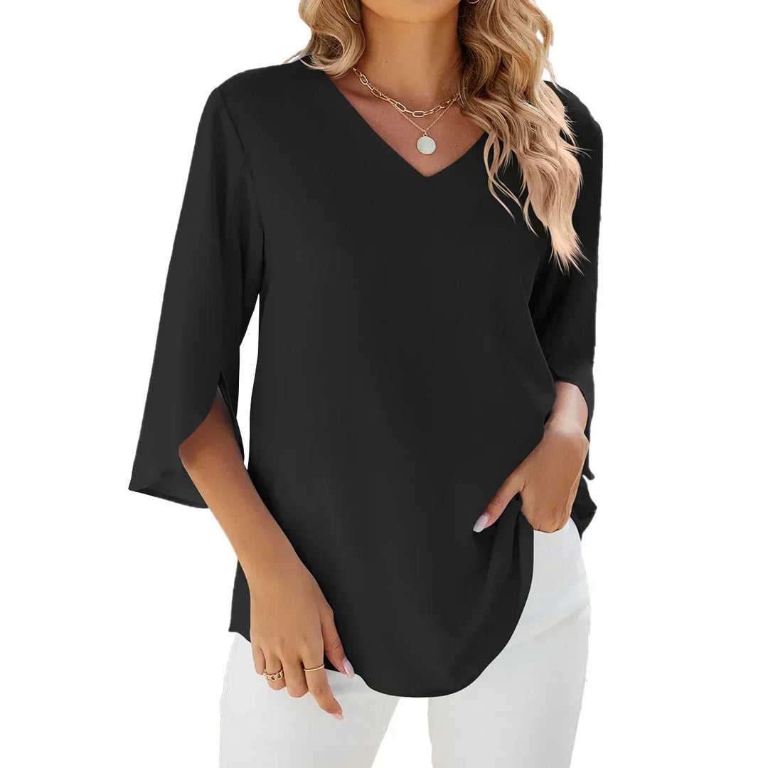 Belinda™ | Elegant V-Neck Blouse