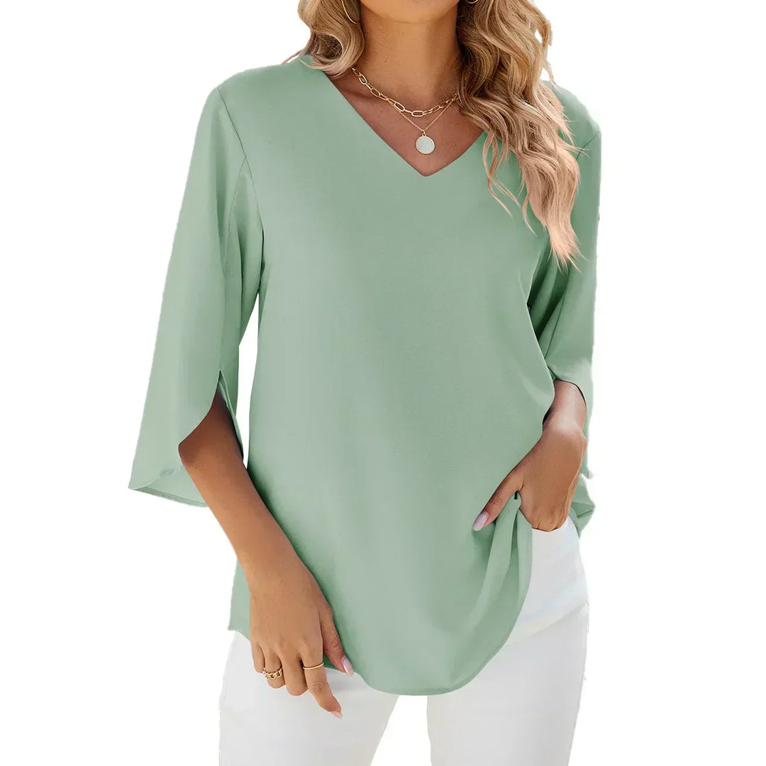 Belinda™ | Elegant V-Neck Blouse
