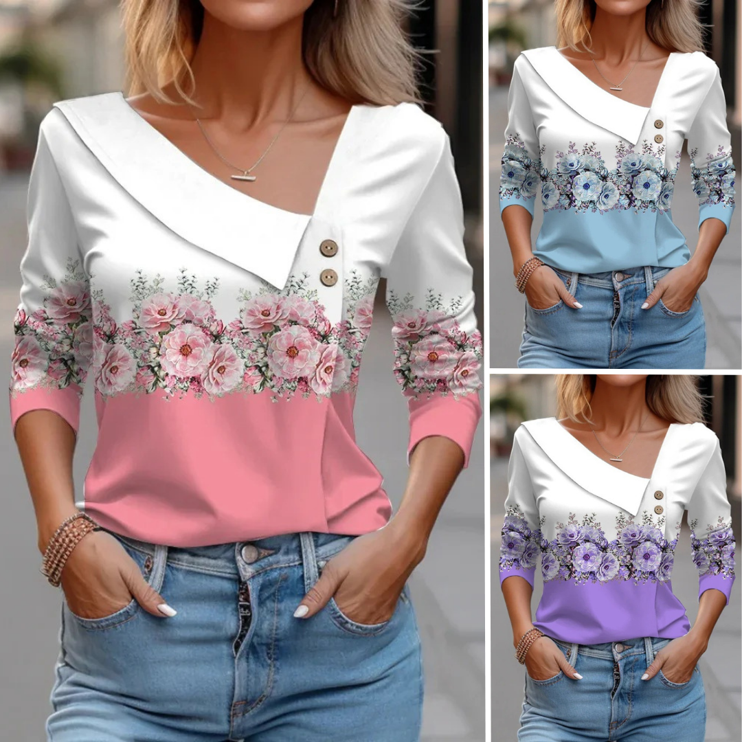 Mira™ - Patterned Long Sleeve Blouse